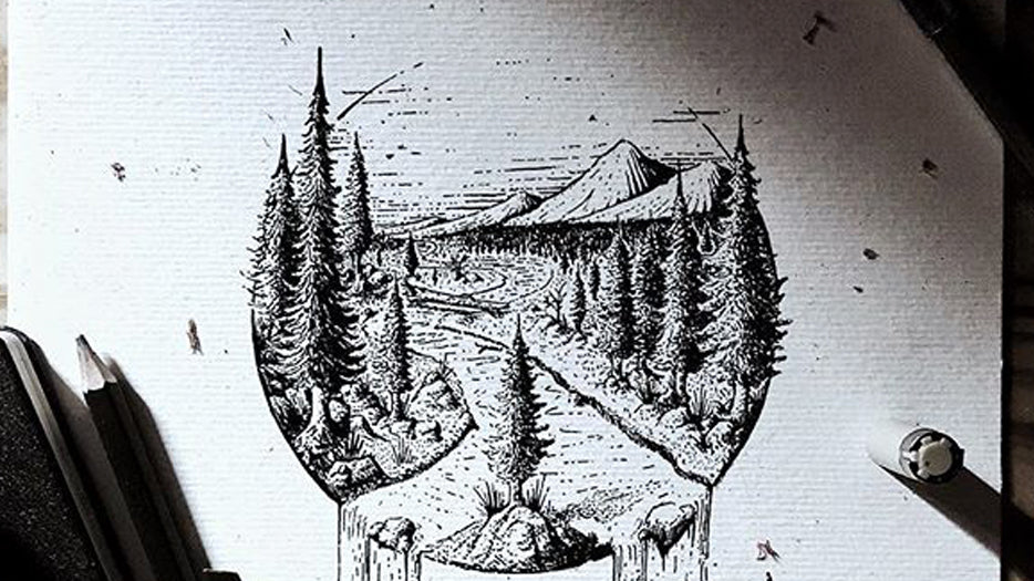New Geometric Landscape Illustration