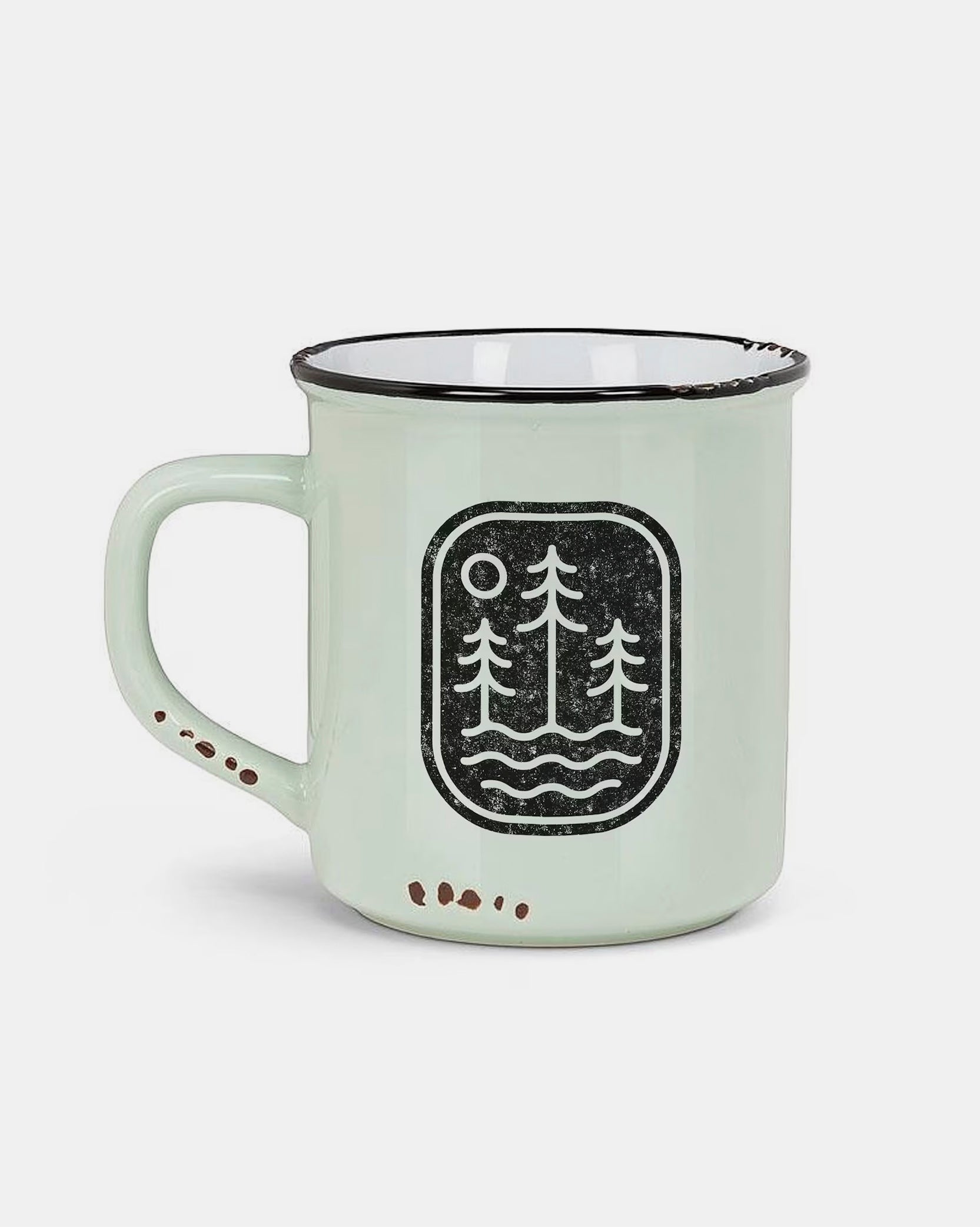 Arbor and Aqua Stoneware Camper Mug