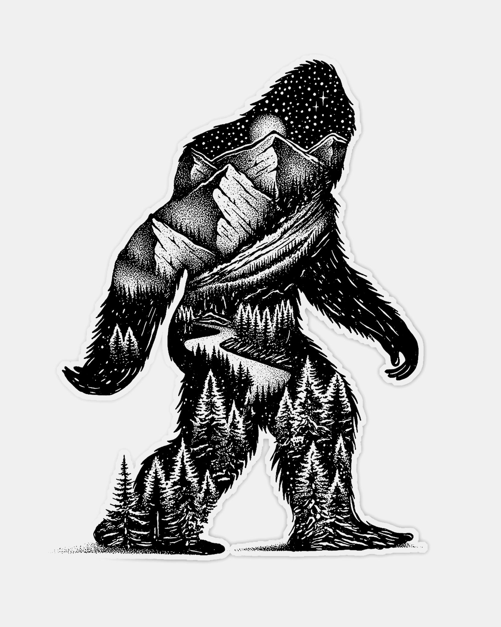 Bigfoot BLACK BOOK 限定300 ピン 293/300 Bigfoot in the Forest Outdoor Sticker | Black Lantern Vinyl Stickers