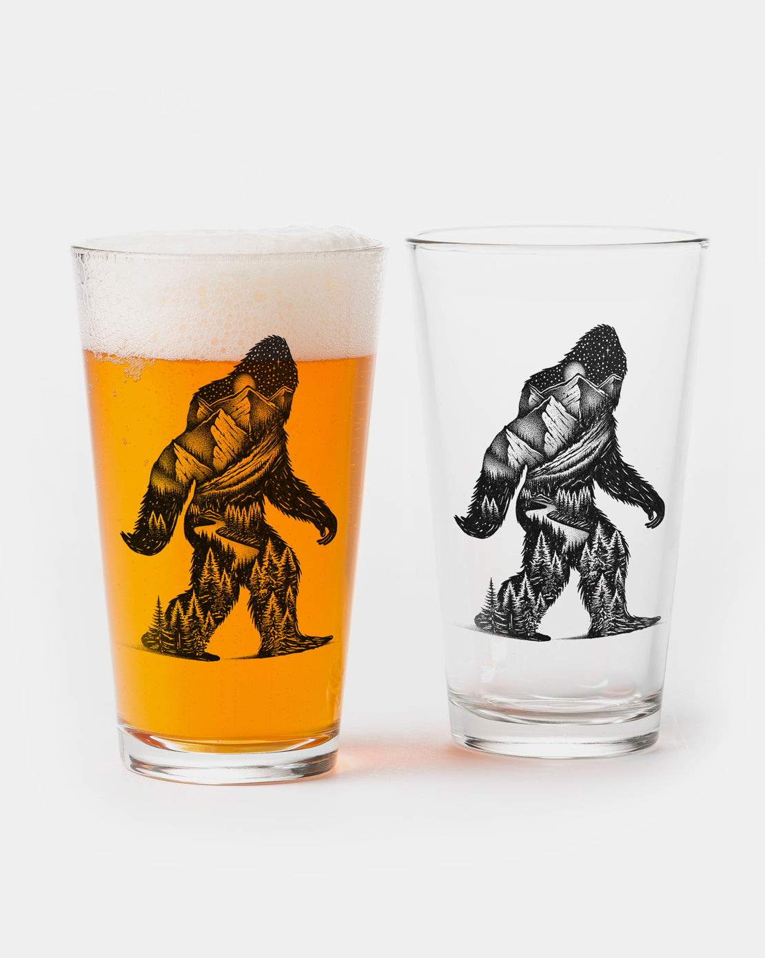 Bigfoot Mountain Landscape Pint Glass Set 1