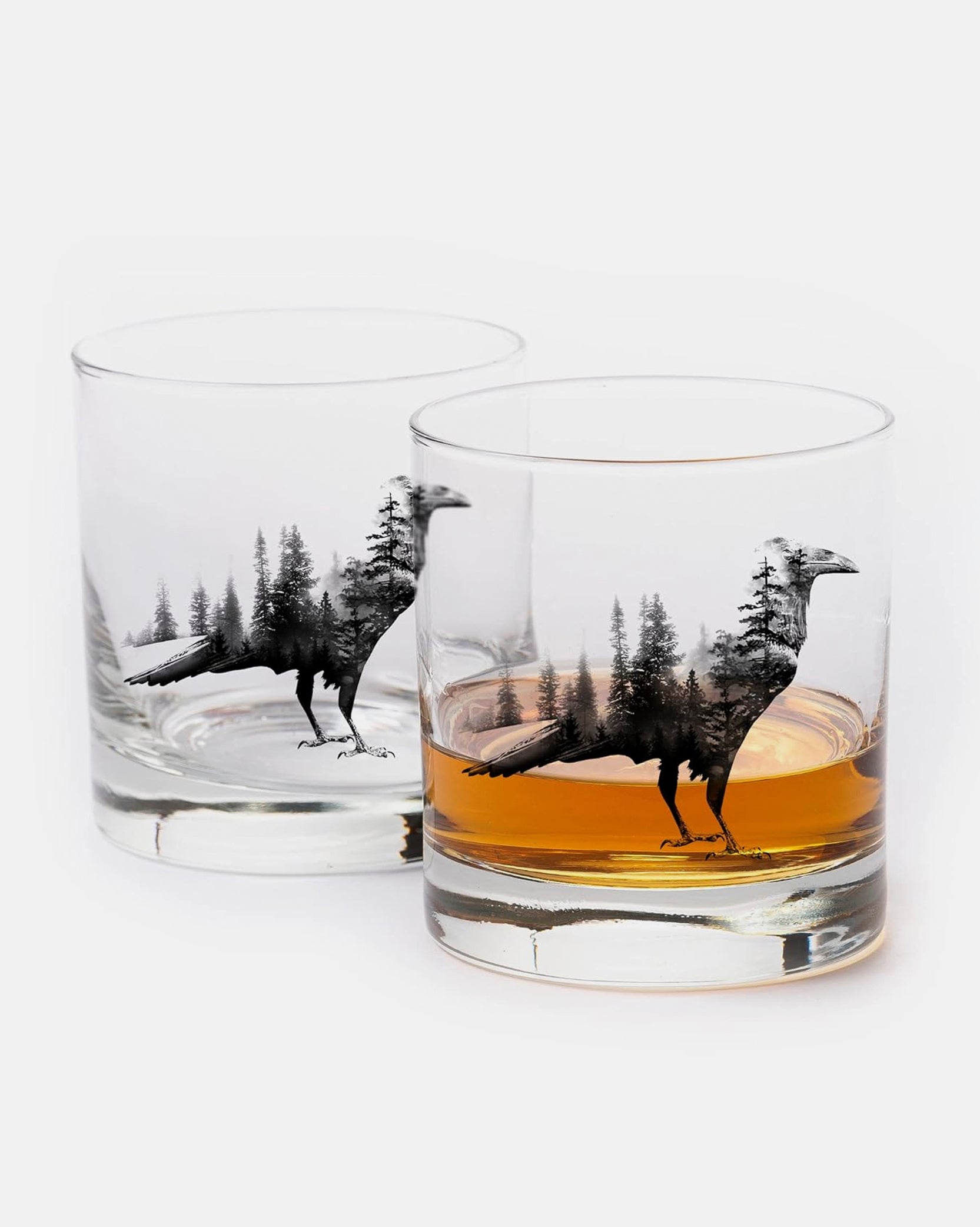 Double Exposure Black Bird Whiskey Glasses 1