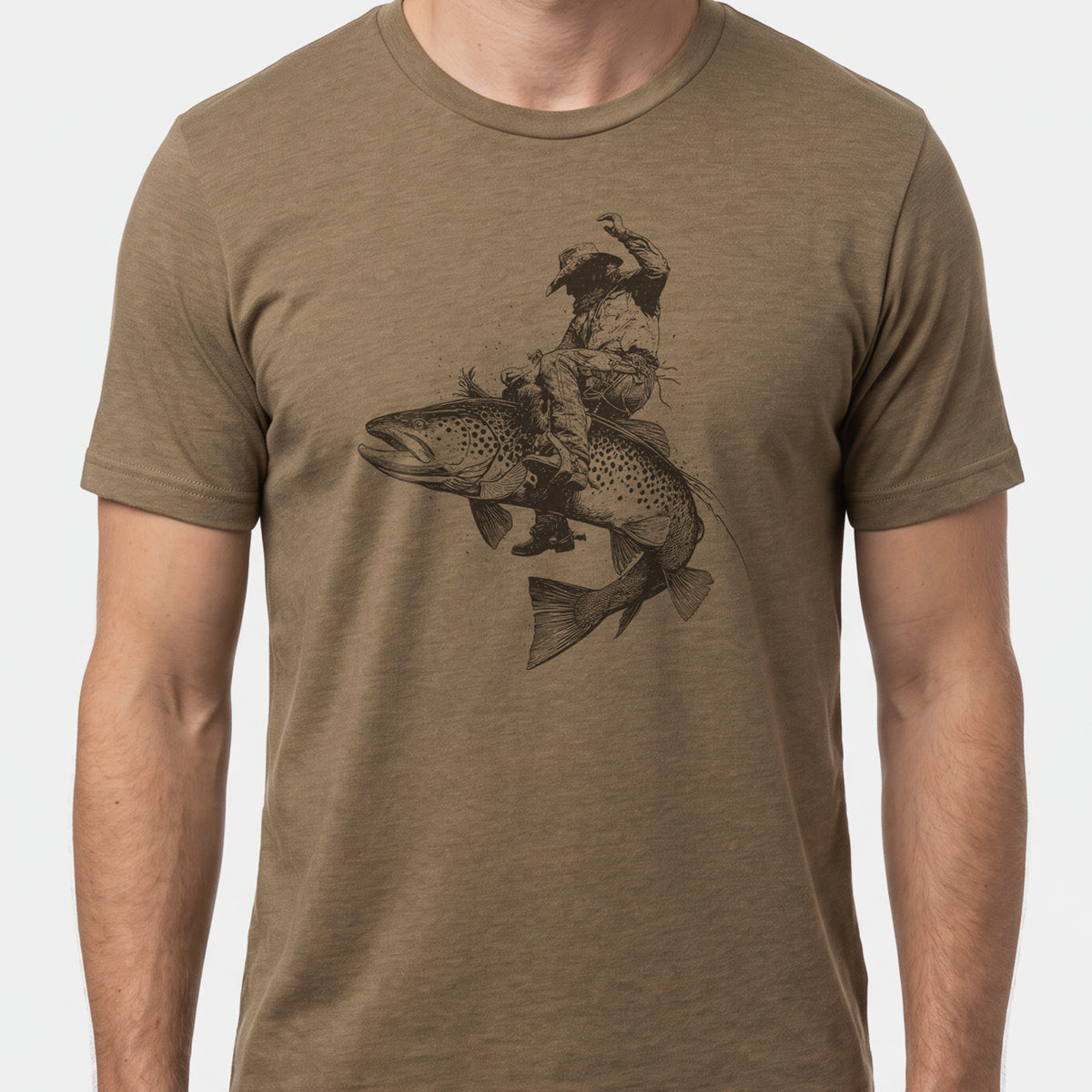Brown Trout and Cowboy Mens Tshirt 2