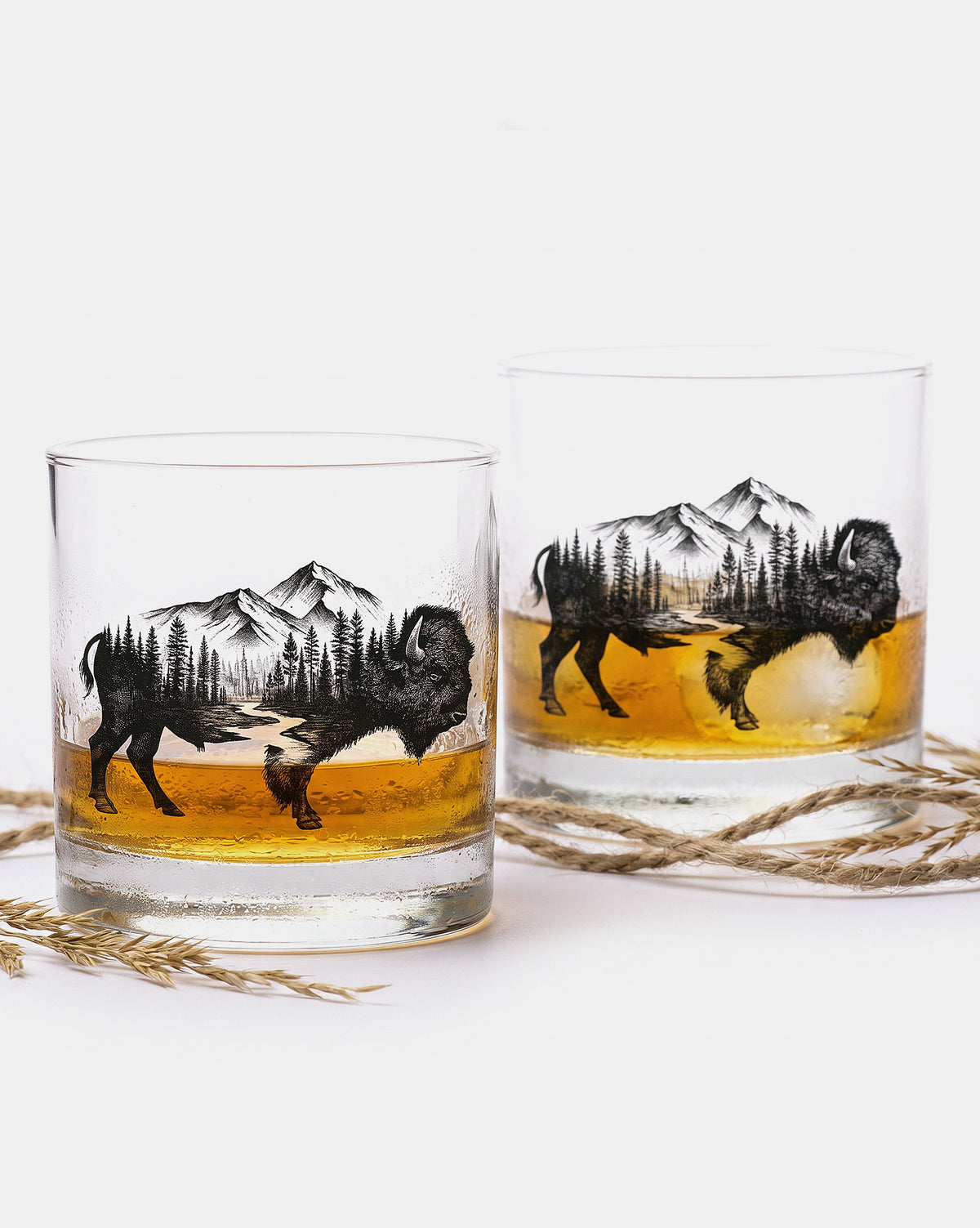 Buffalo and Forest Whiskey Glasses 2