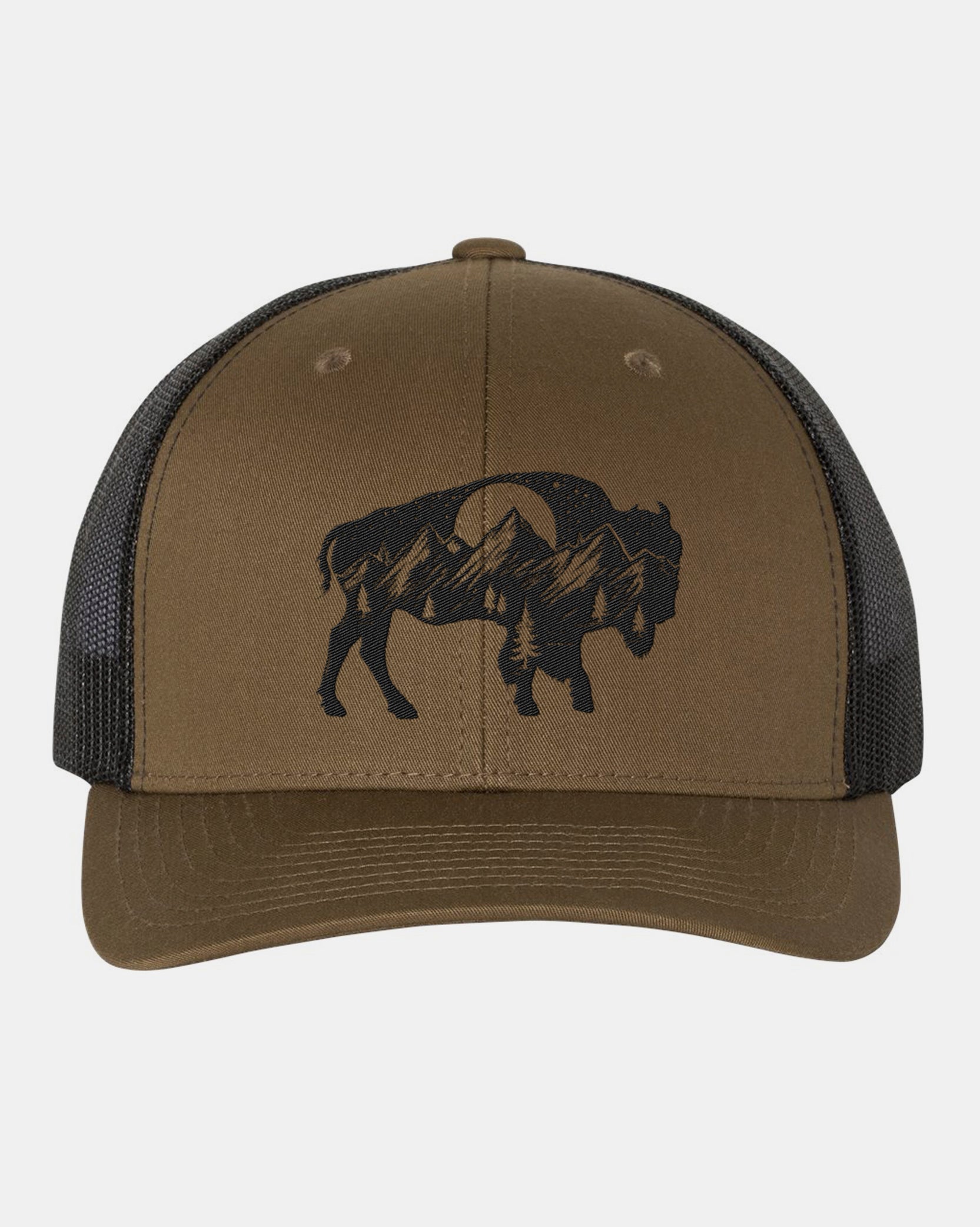 Buffalo Landscape Saddle and Black Trucker Cap 1