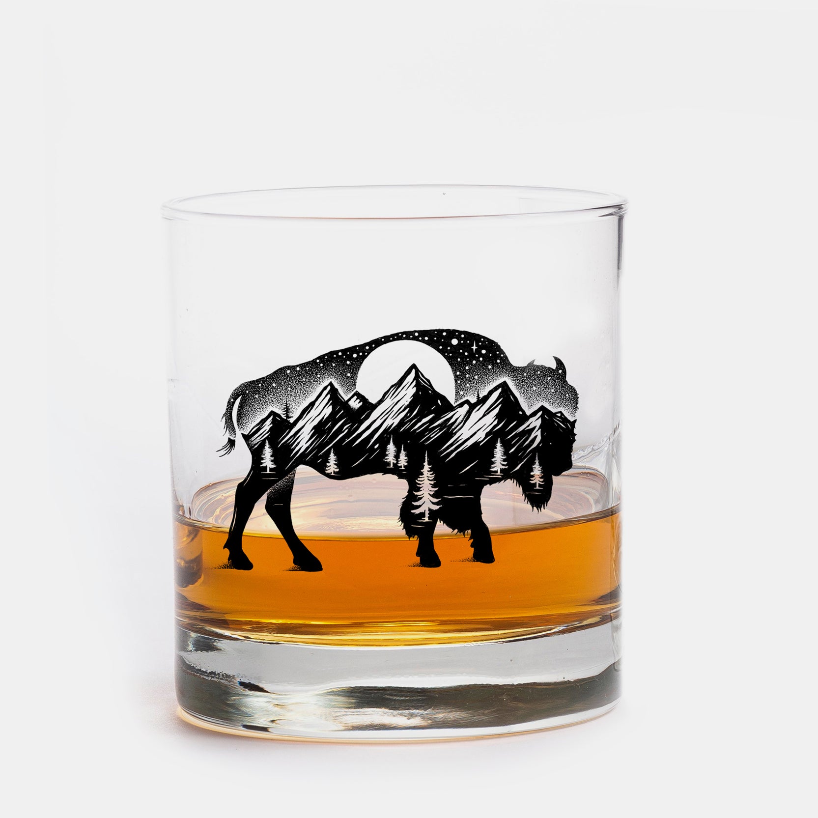 Buffalo Landscape Single Whiskey Glass