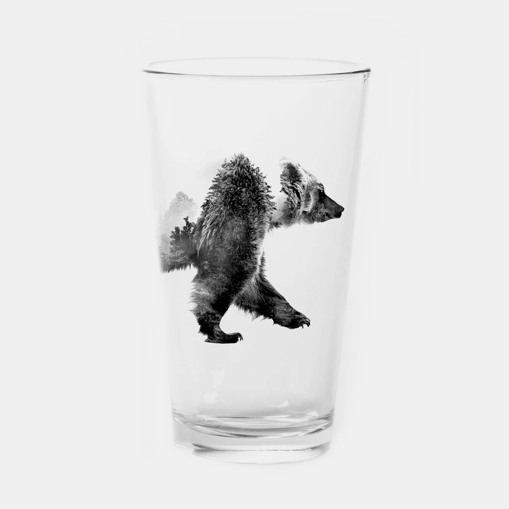 Double Exposure Bear Single Pint Glass