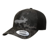 Camouflage Trucker Hat with Elk
