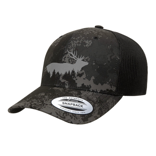 Camouflage Trucker Hat with Elk