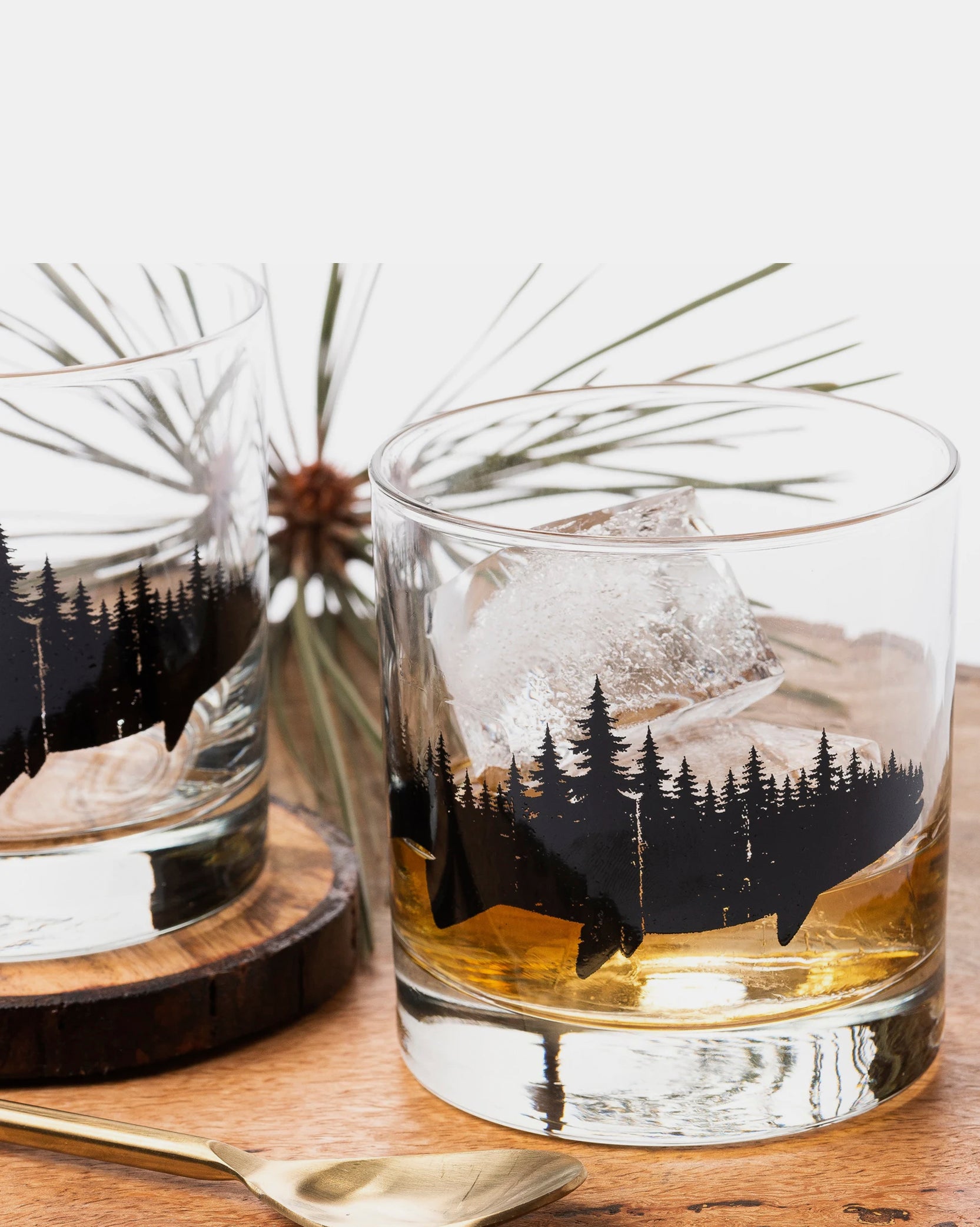 Fish and forest whiskey glasses 2