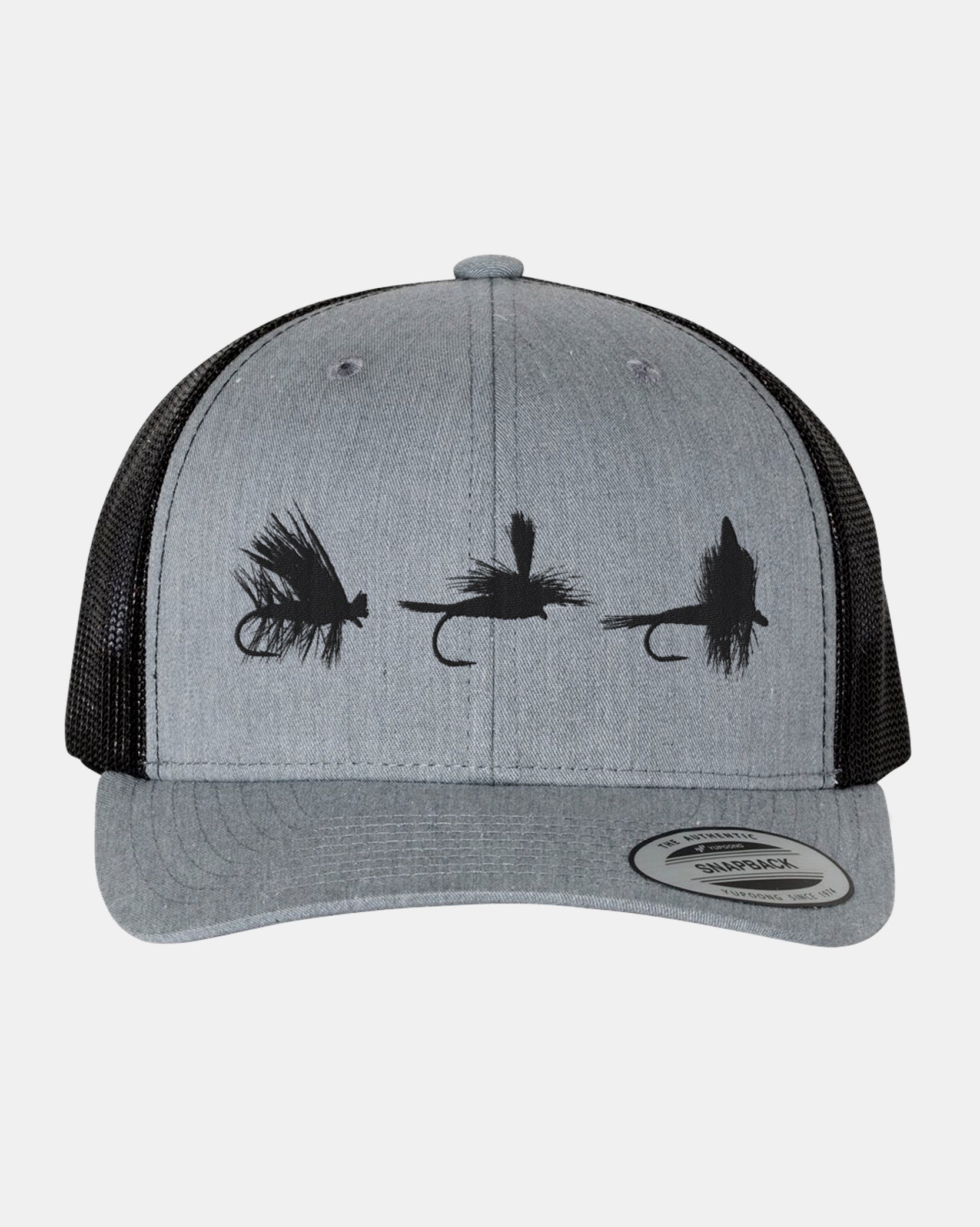 Fly Fishing Flies Heather Grey Trucker Cap 1