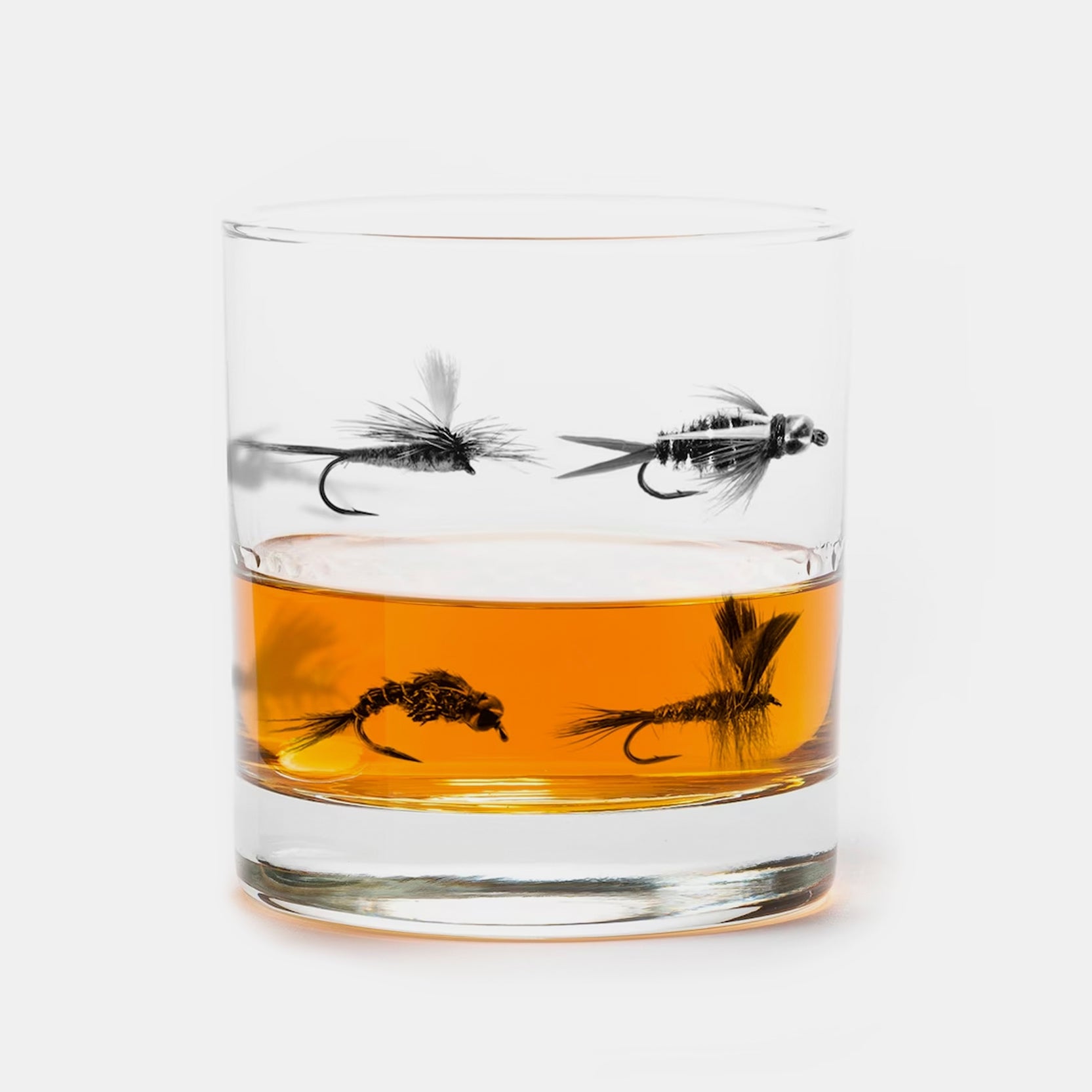 Fly Fishing Flies Single Whiskey Glass 1