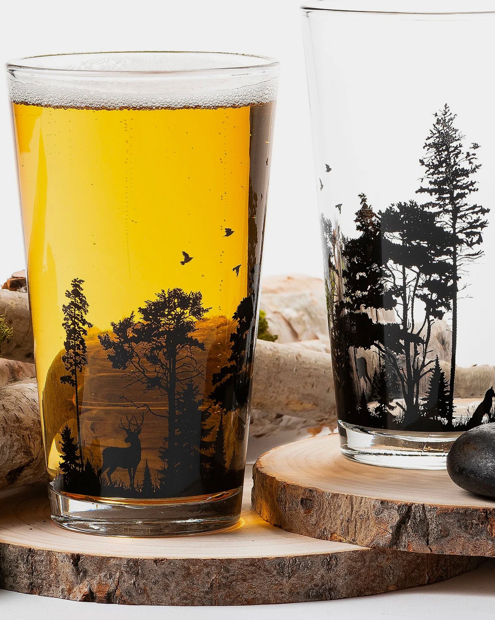 Forest Animal Pint Glass Set 2