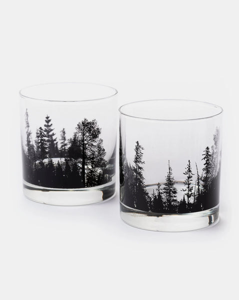 Forest landscape whiskey glasses 1