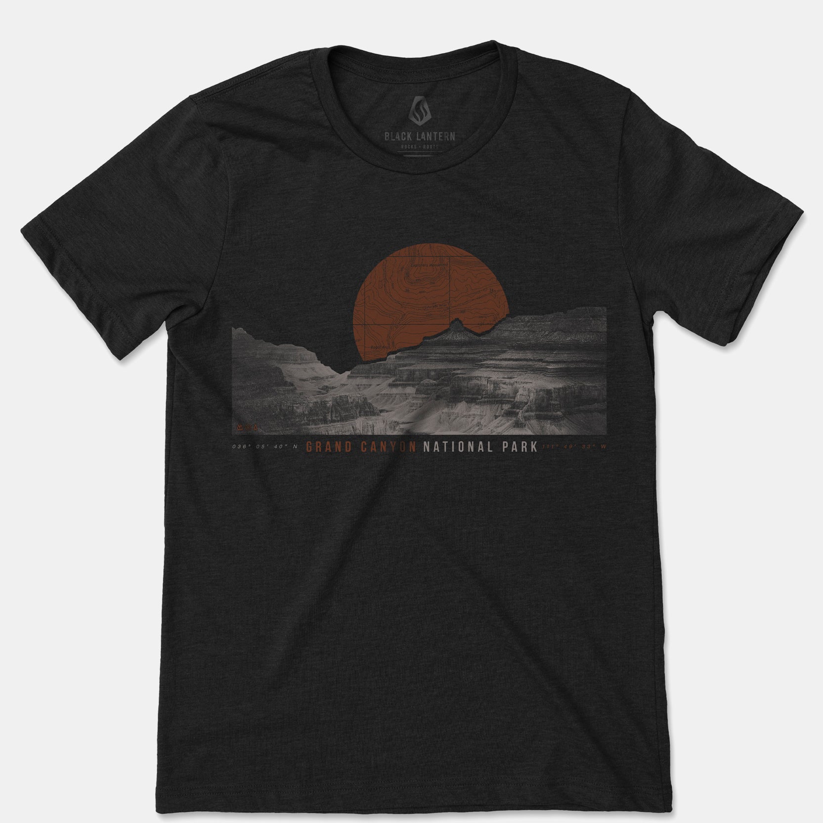 Grand Canyon National Park Tshirt on Heather Black