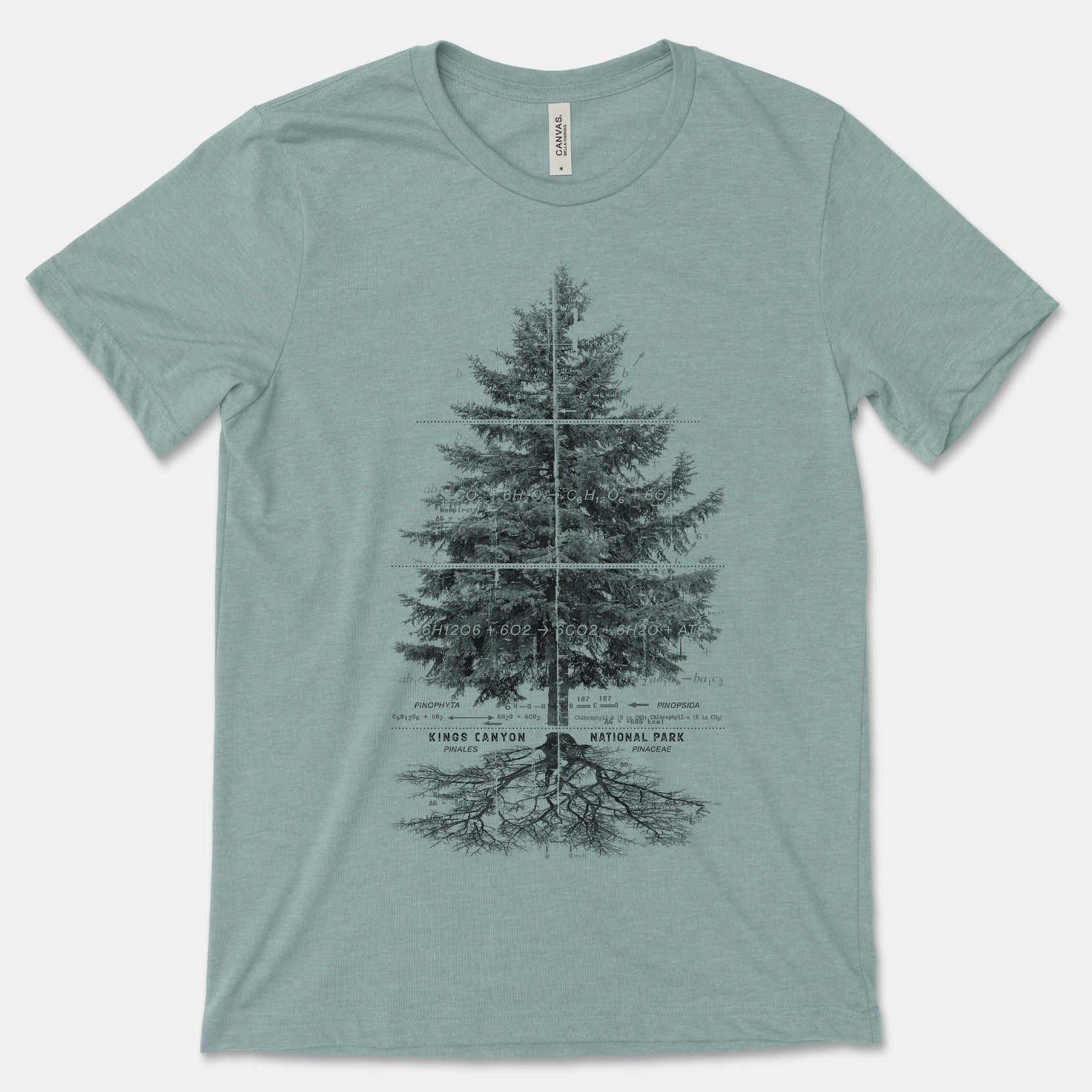 Kings Canyon National Park Tshirt Flat Lay Heather Dusty Blue