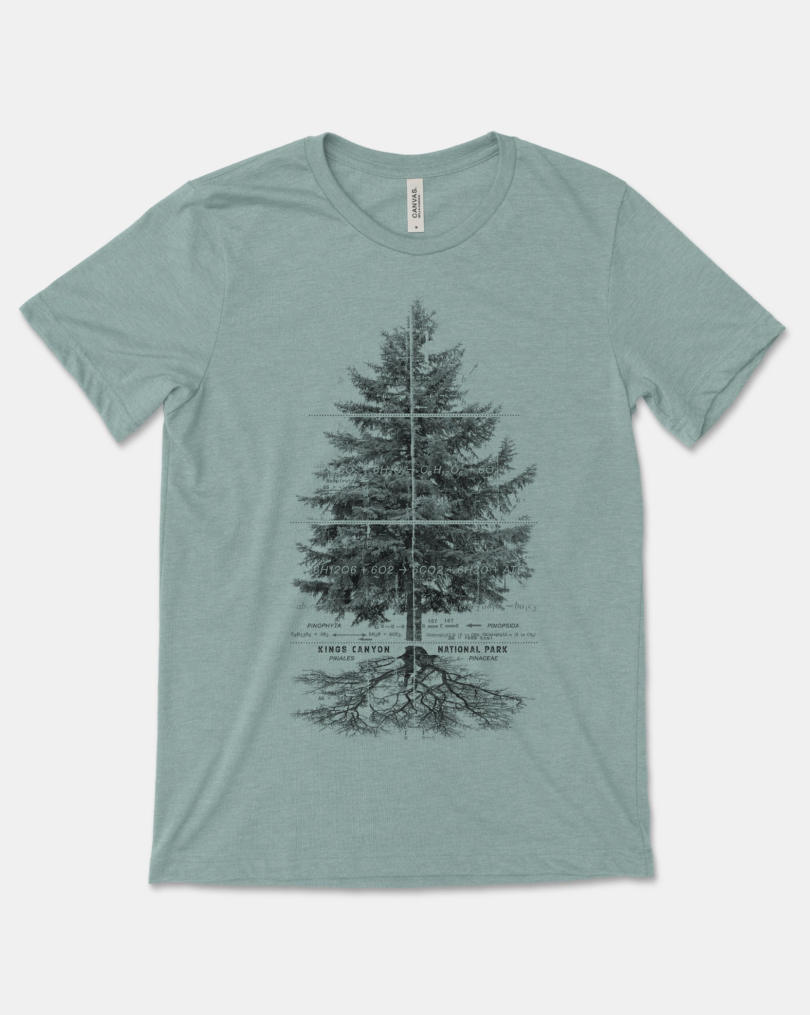Kings Canyon National Park Tshirt Flat Lay Heather Dusty Blue