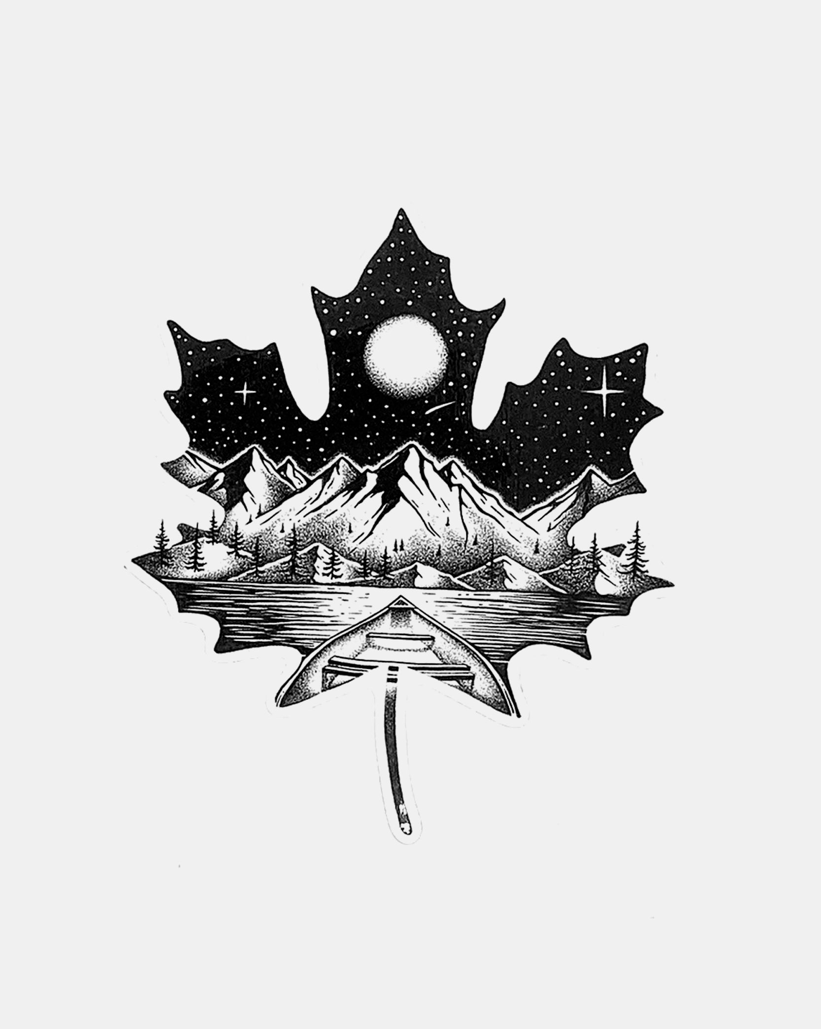 Leaf and Lake Outdoor Sticker