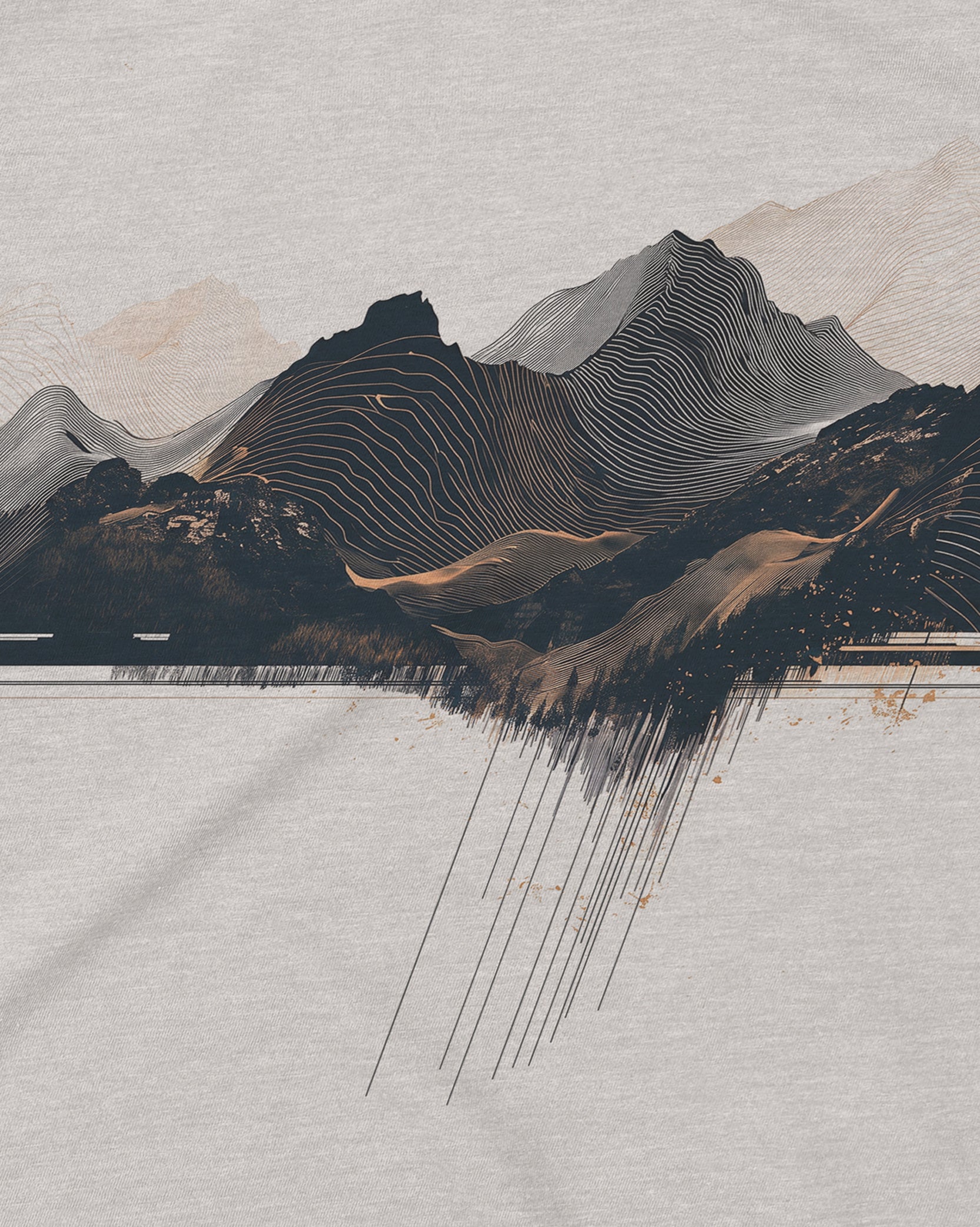 linear mountain range mens tshirt 2