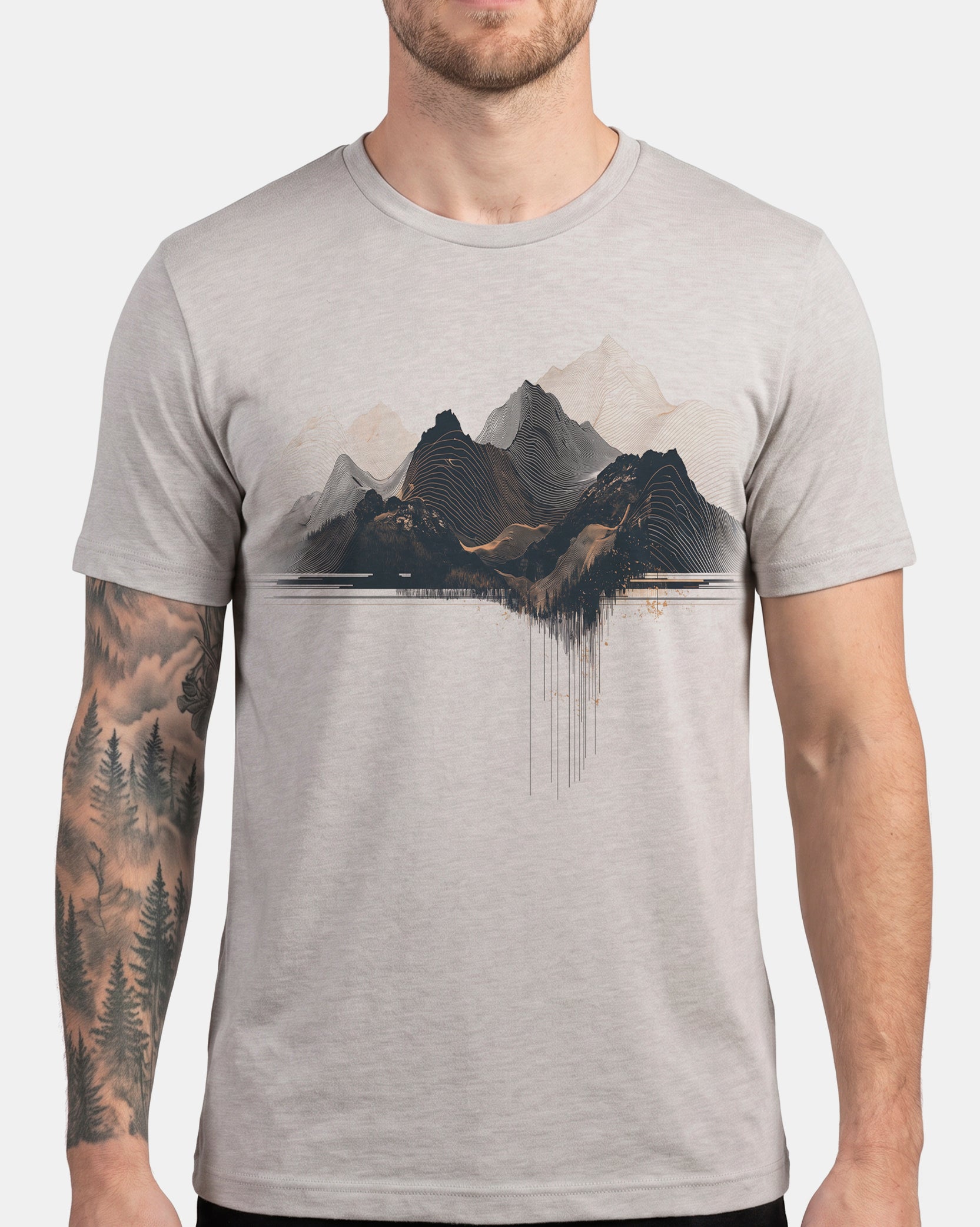 linear mountain range mens tshirt 1