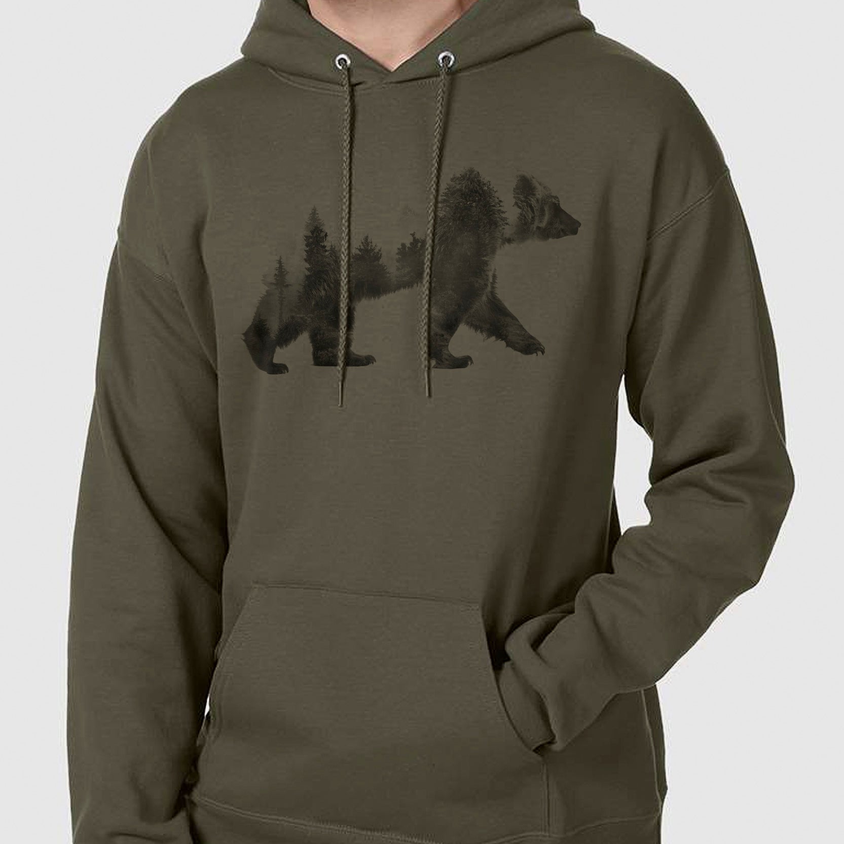 Unisex Double Exposure Bear Hoodie 1