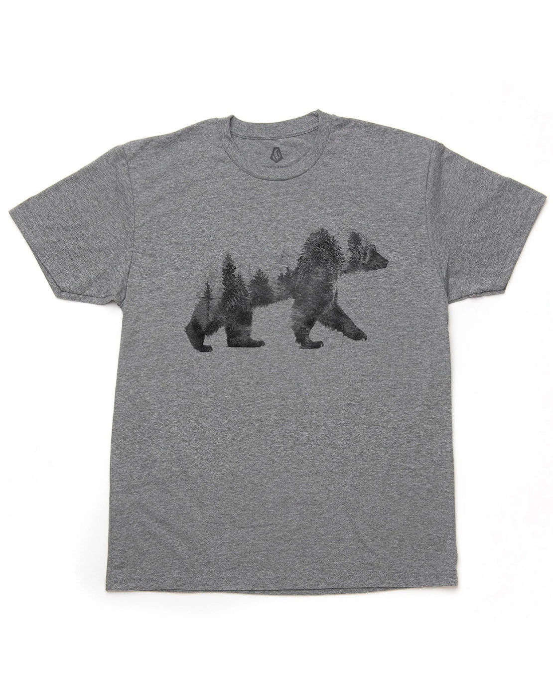 Mens-Double-Exposure-Bear-Tshirt-Grey-2