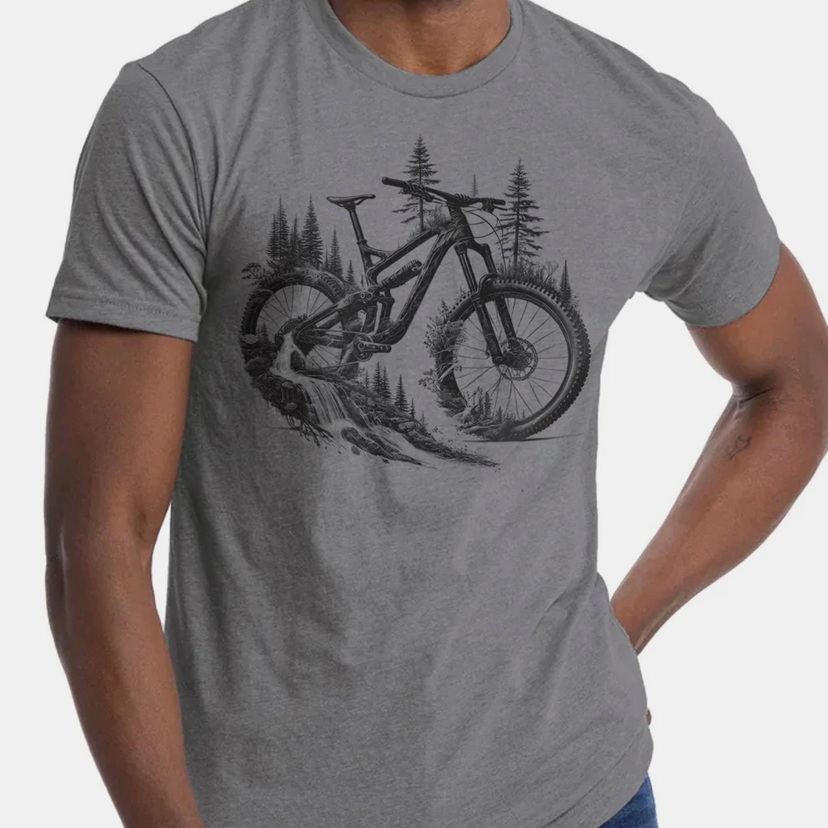 Mens Double Exposure Mountain Bike Tshirt 1