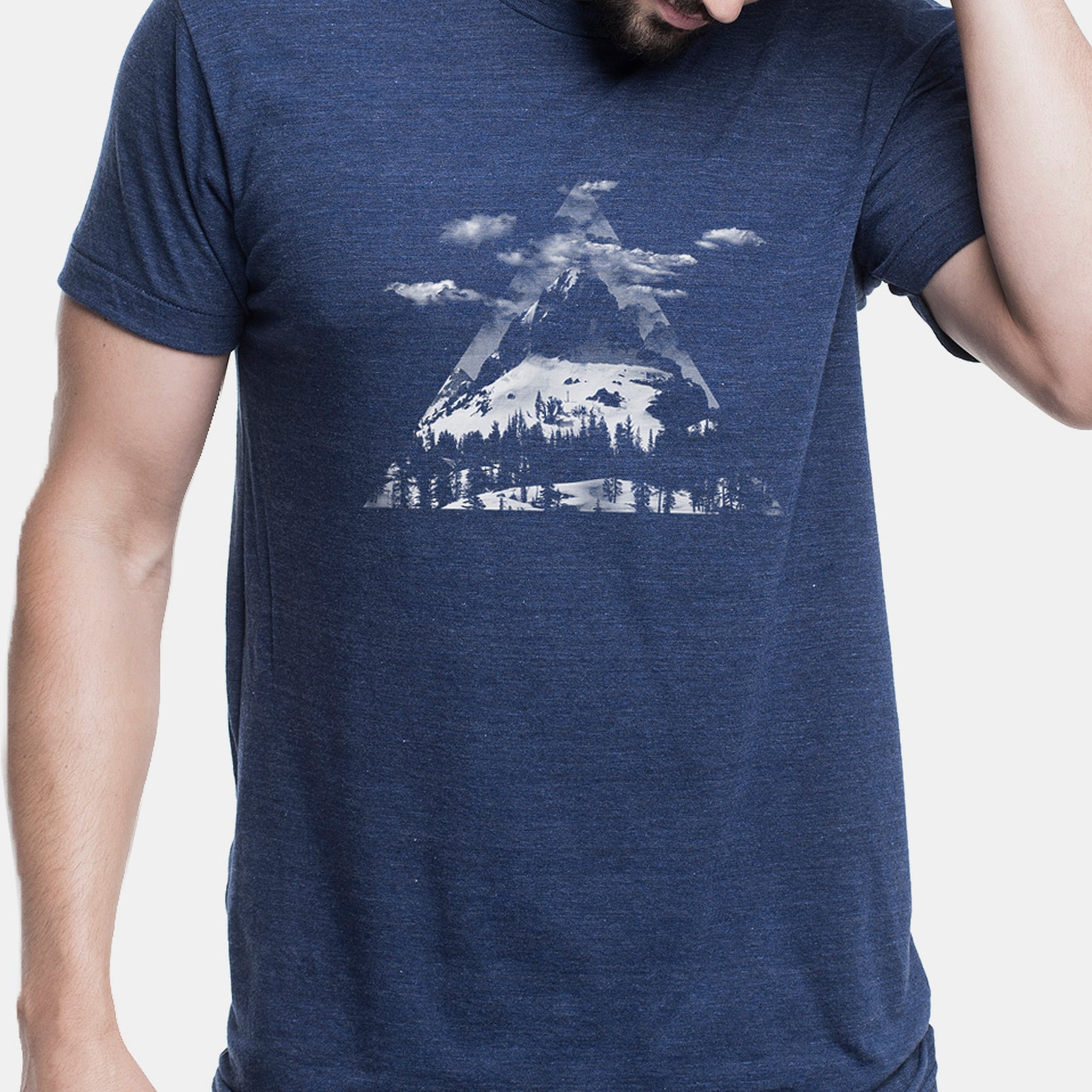 Mens Mountain Clouds And Triangle Tshirt 1