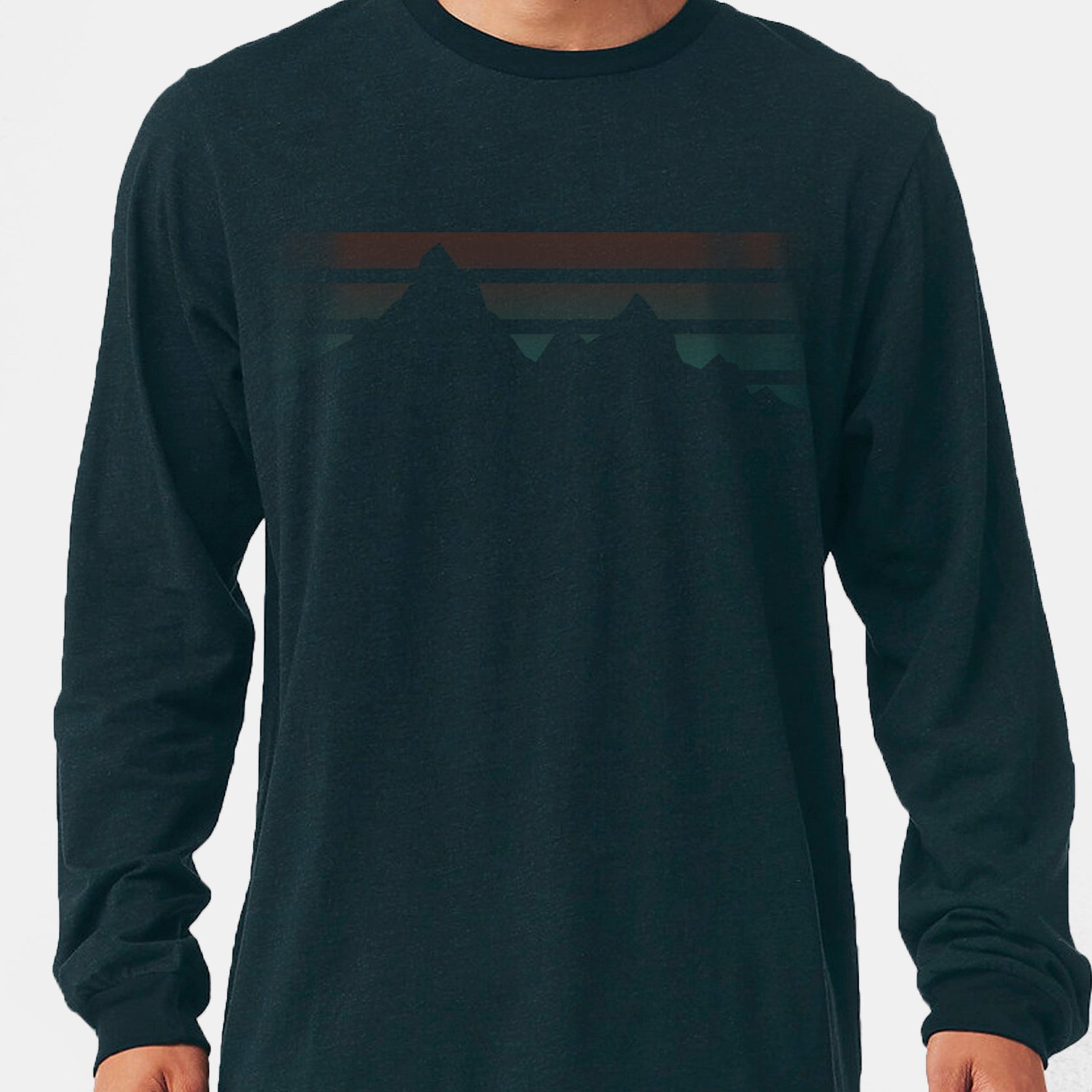 Mens Mountain Fade Long Sleeve Tshirt 1