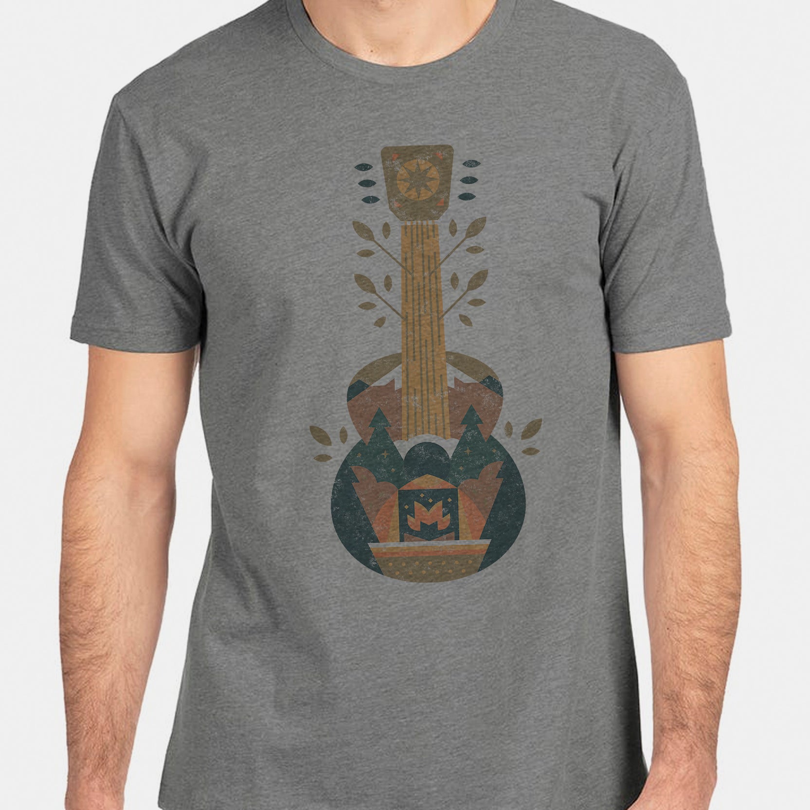 Mens Mountain Guitar Tshirt 1