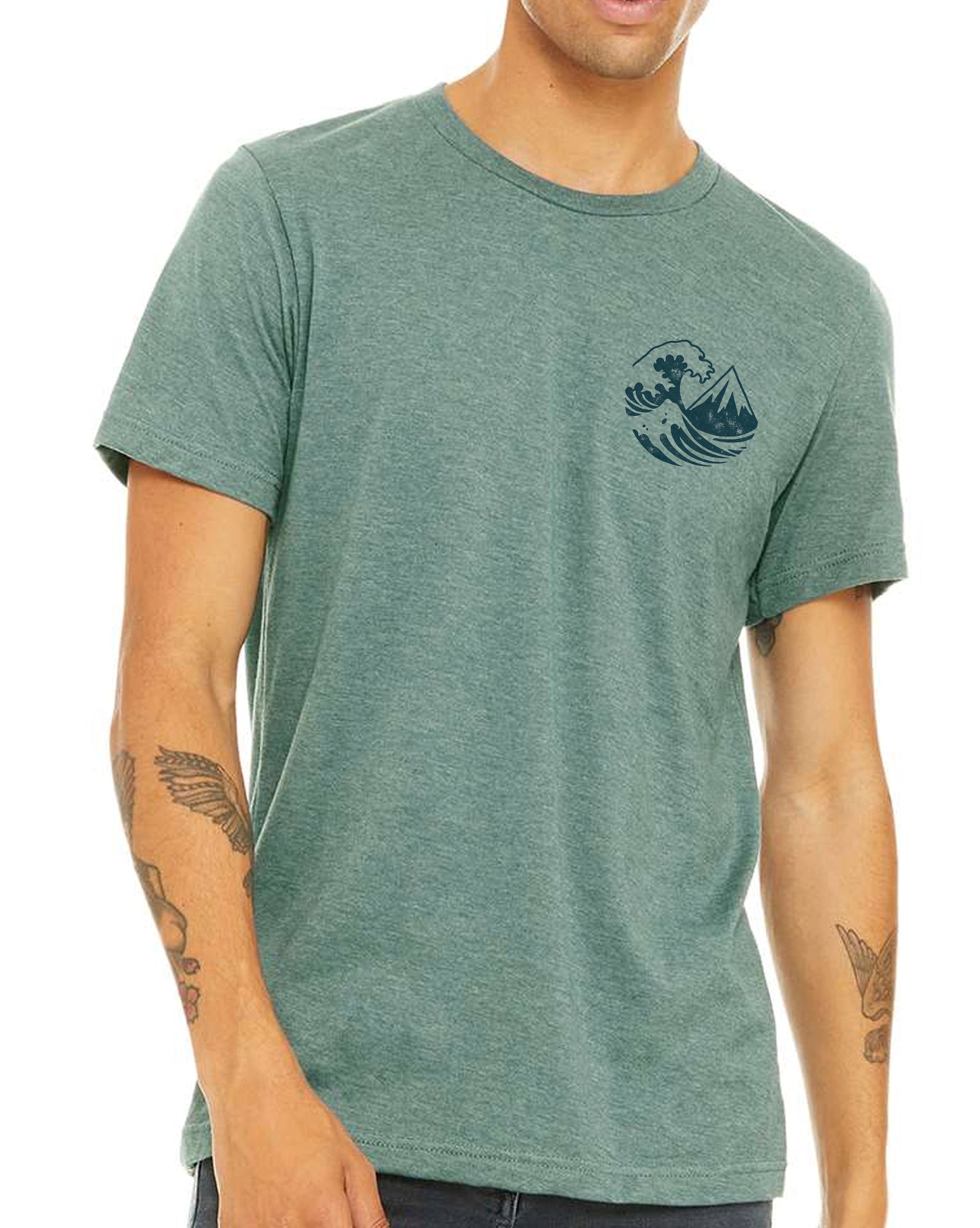 Mens Peak Surfing T-Shirt Dusty Blue 3