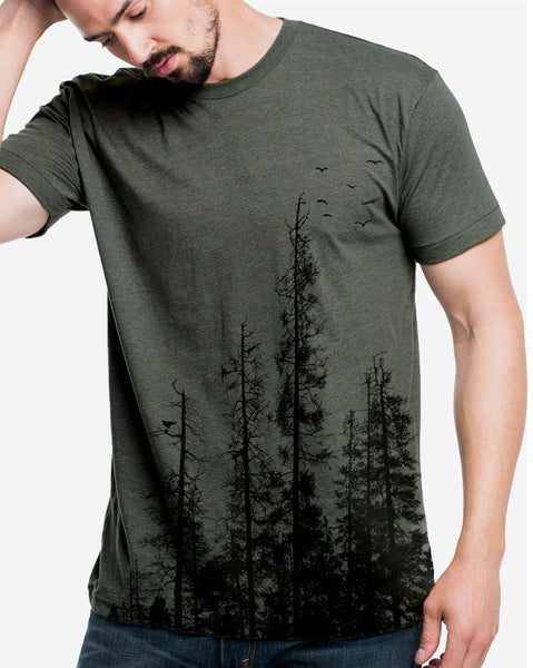 Mens Pine Tree Forest Tshirt 1