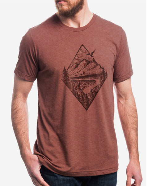 Mens River Mountain Forest T-Shirt 1