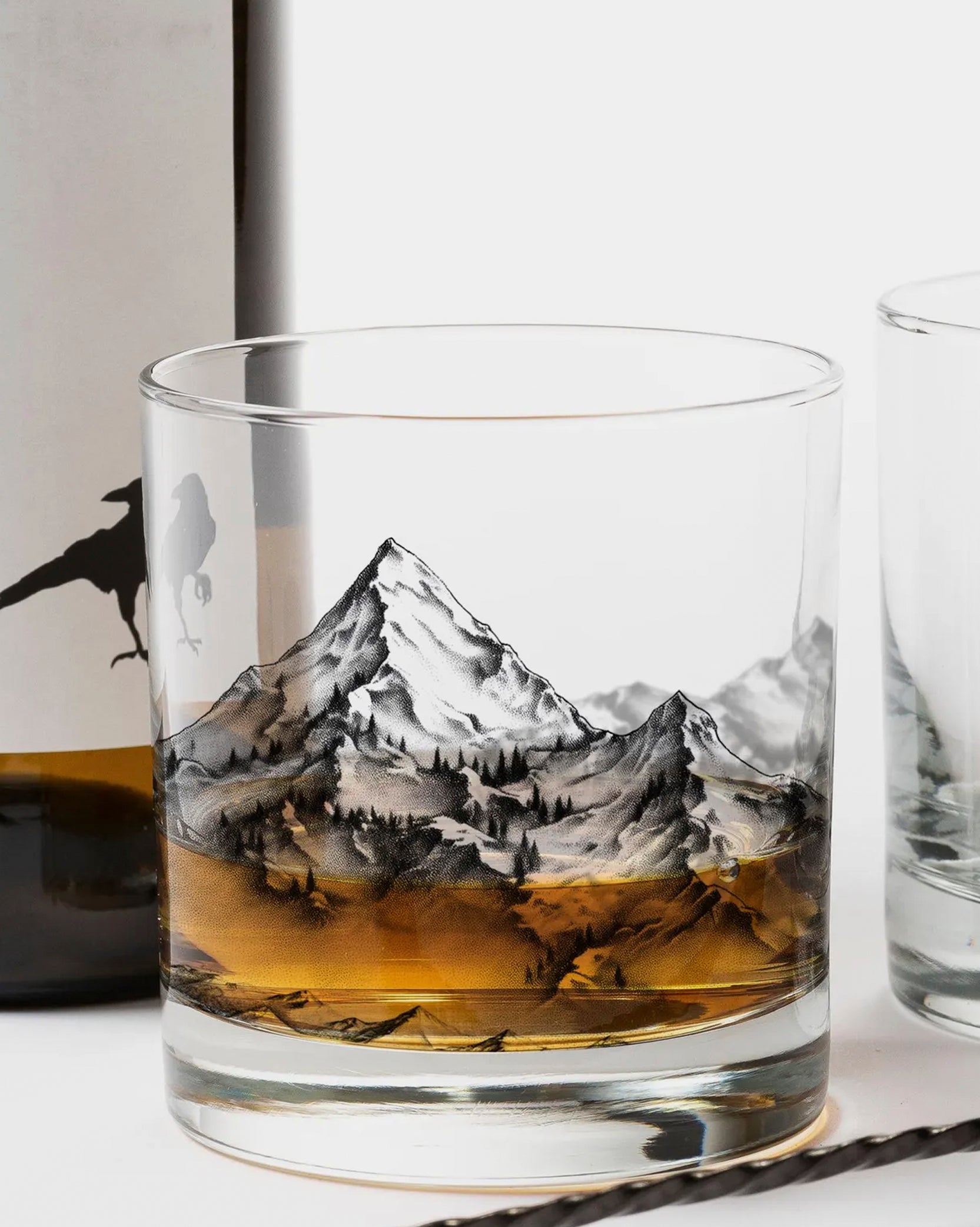 Mountain Range Modern Whiskey Glass Set