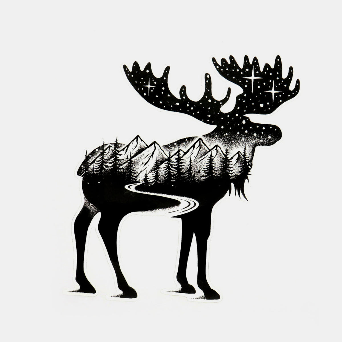ND042 Moose Track Prints 16-Pack | 2.5-Inches | Premium Quality Black Vinyl