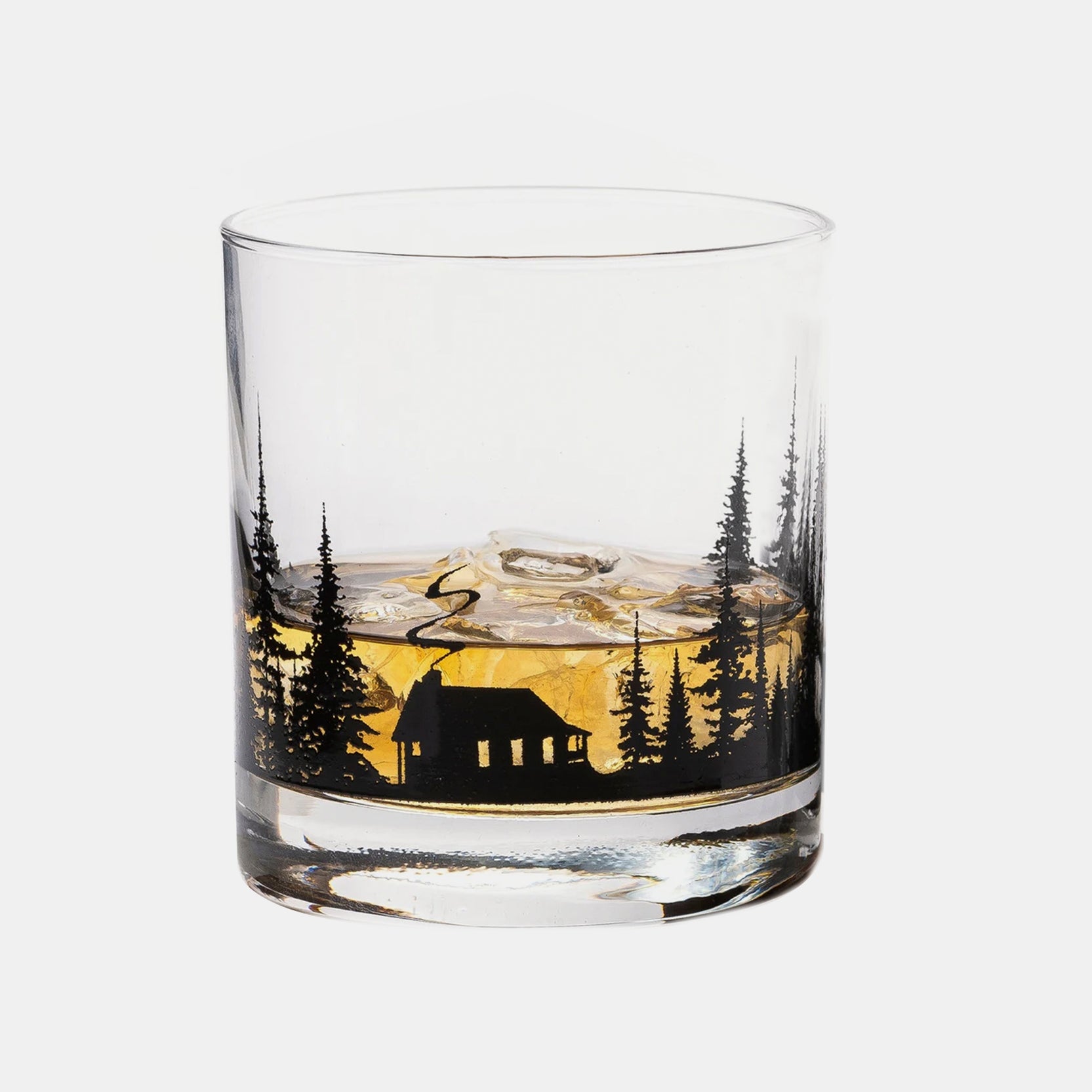Mountain And Cabin Single Whiskey Glass 1