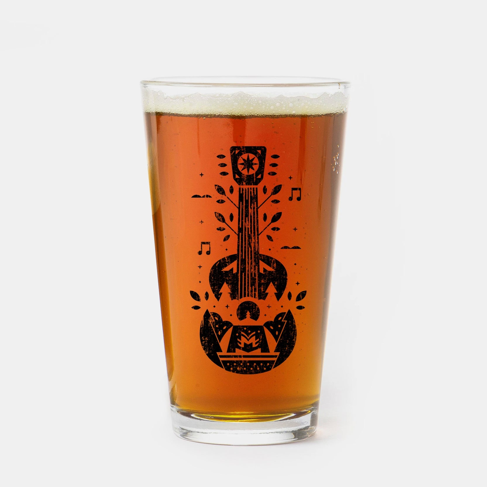 Mountain Guitar Single Pint Glass