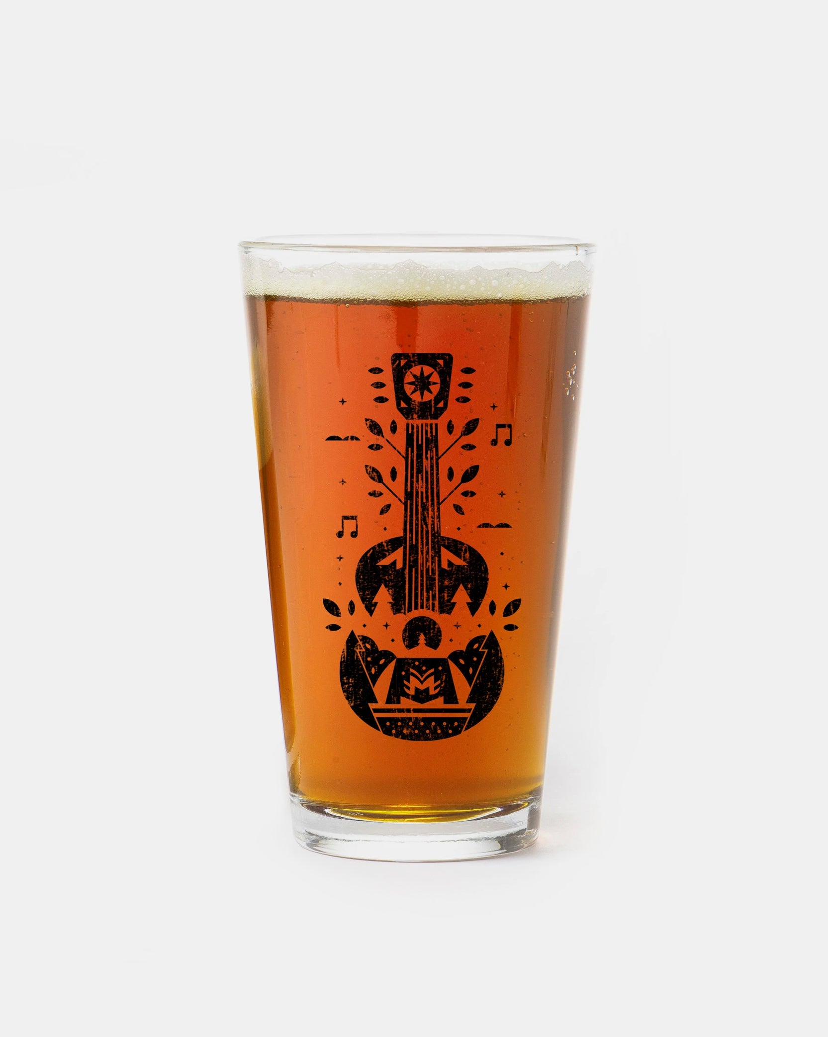 Mountain Guitar Single Pint Glass