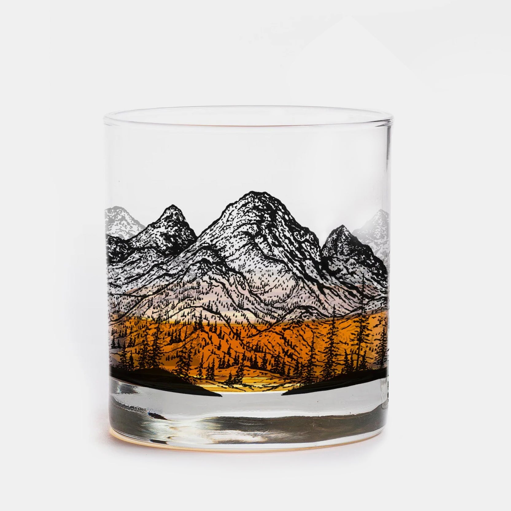 Mountain Panoramic Single Whiskey Glass1