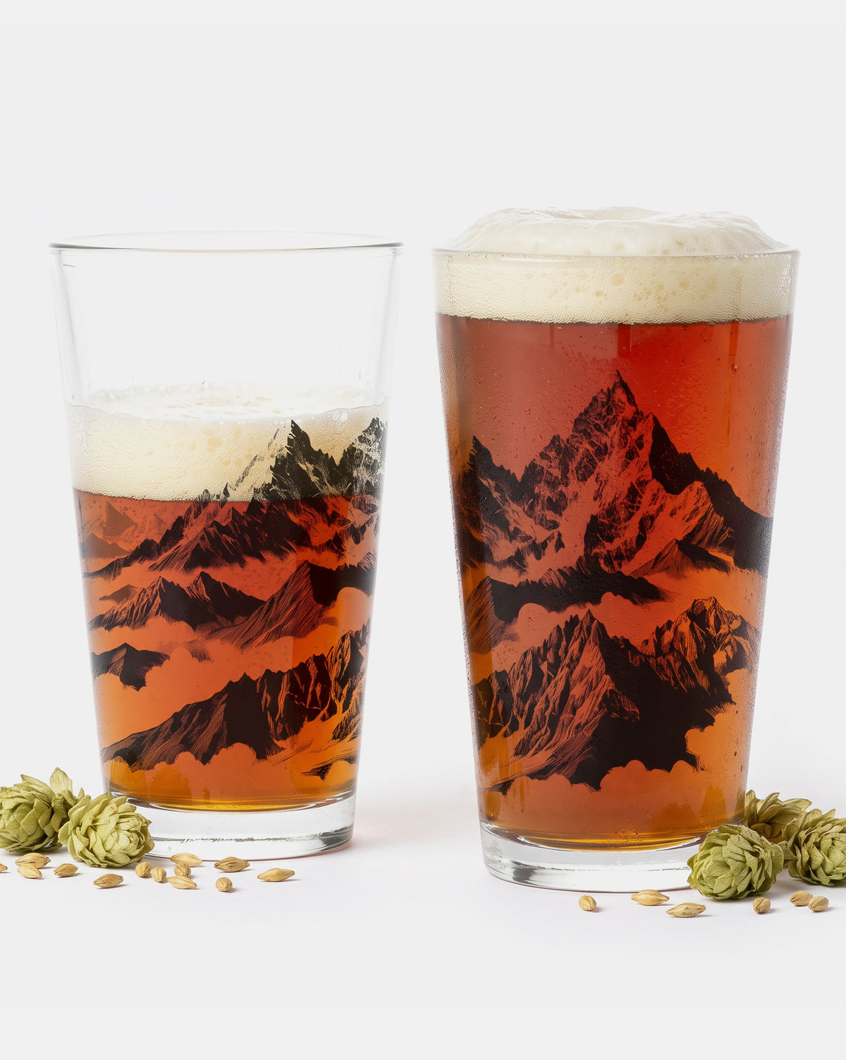 mountain peaks pint glasses 2
