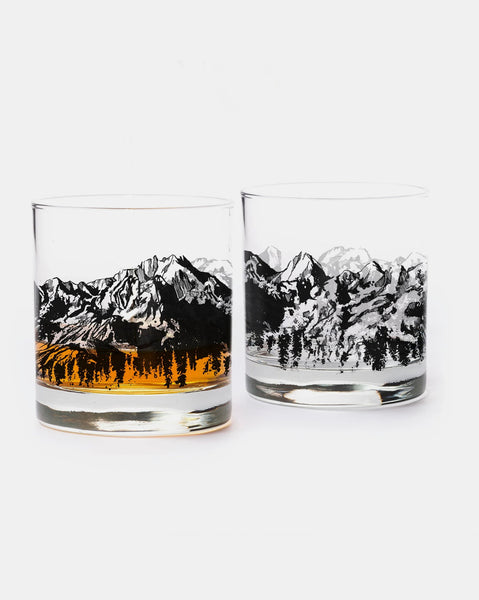 Mountain range whiskey glasses 1