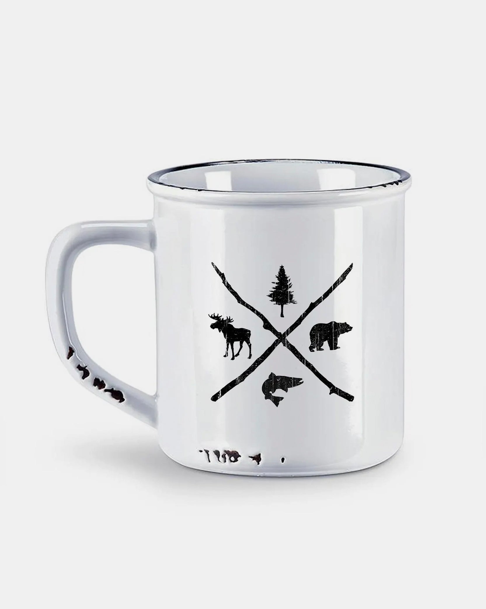 Pine Bear Trout Moose Stoneware Camper Mug