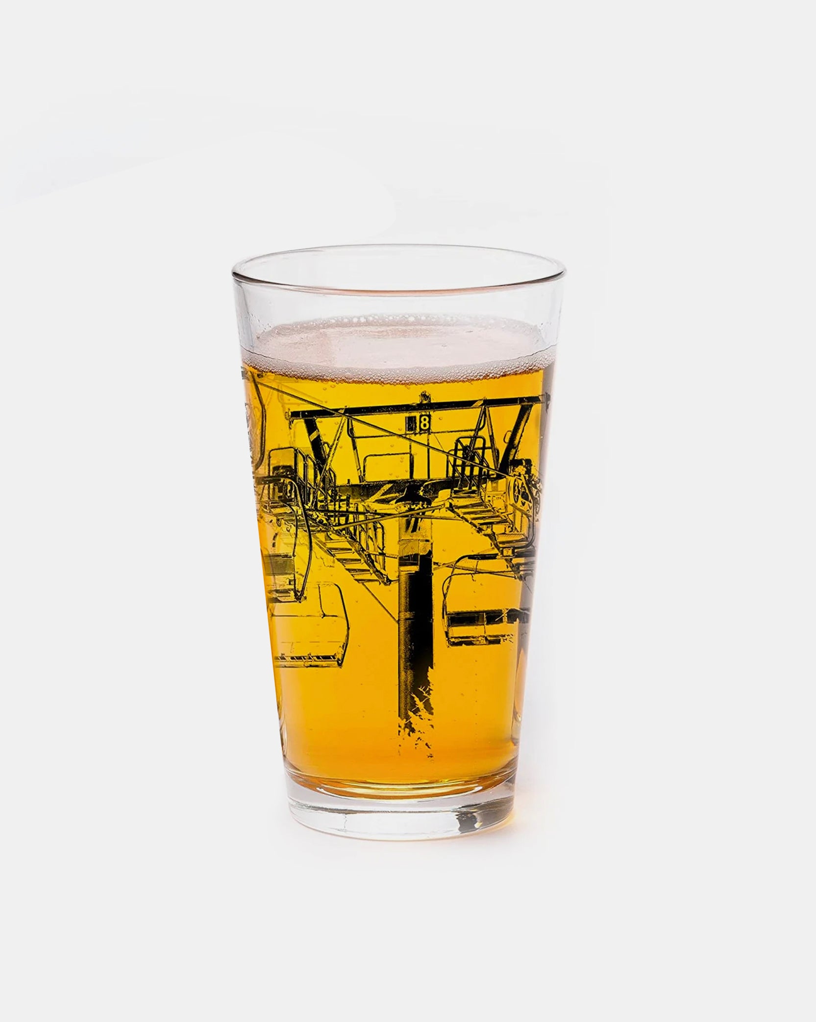 Ski Lift Black Single Pint Glass