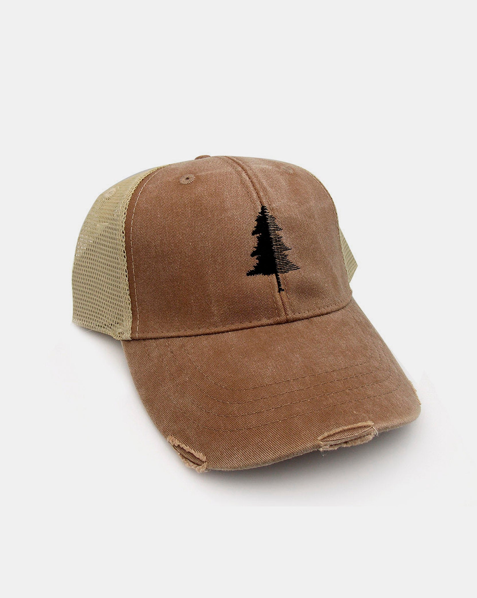 Split Tree Brown And Tan Trucker Cap 1