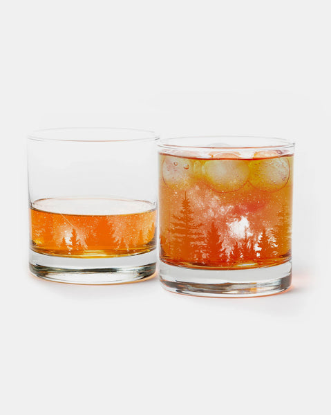 Stars and night landscape whiskey glasses 1