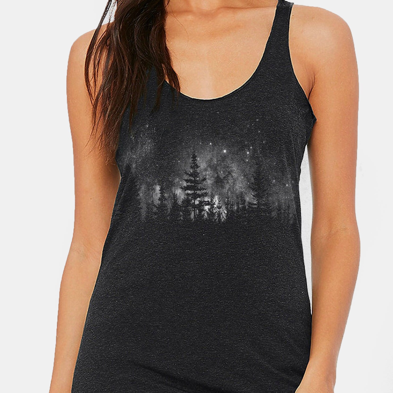 Womens Stars and Night Landscape Tank Top 1