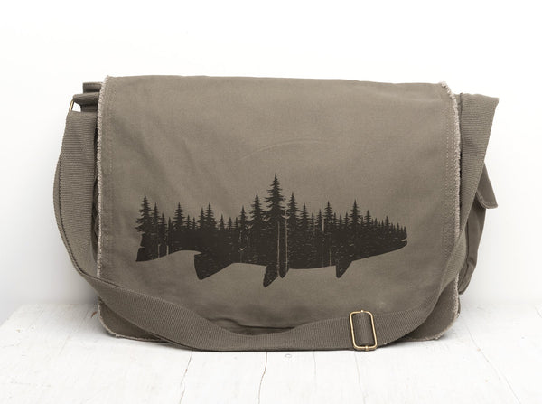 Fish and Forest Messenger Bag