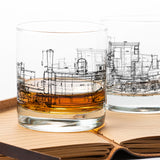 Locomotive Blueprints Whiskey Glasses