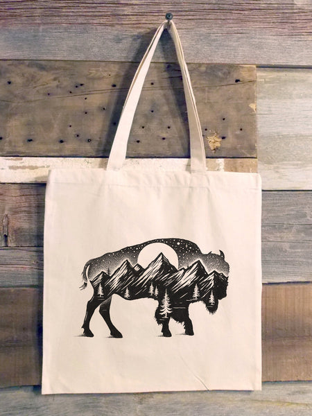 Buffalo and Forest Tote Bag