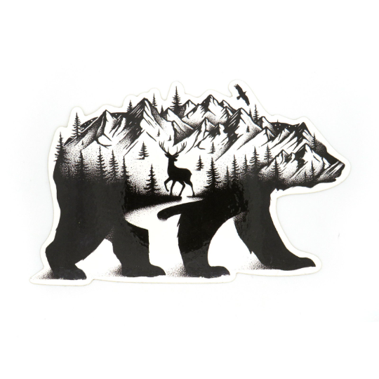 Bear in the Mountains - Die Cut Sticker