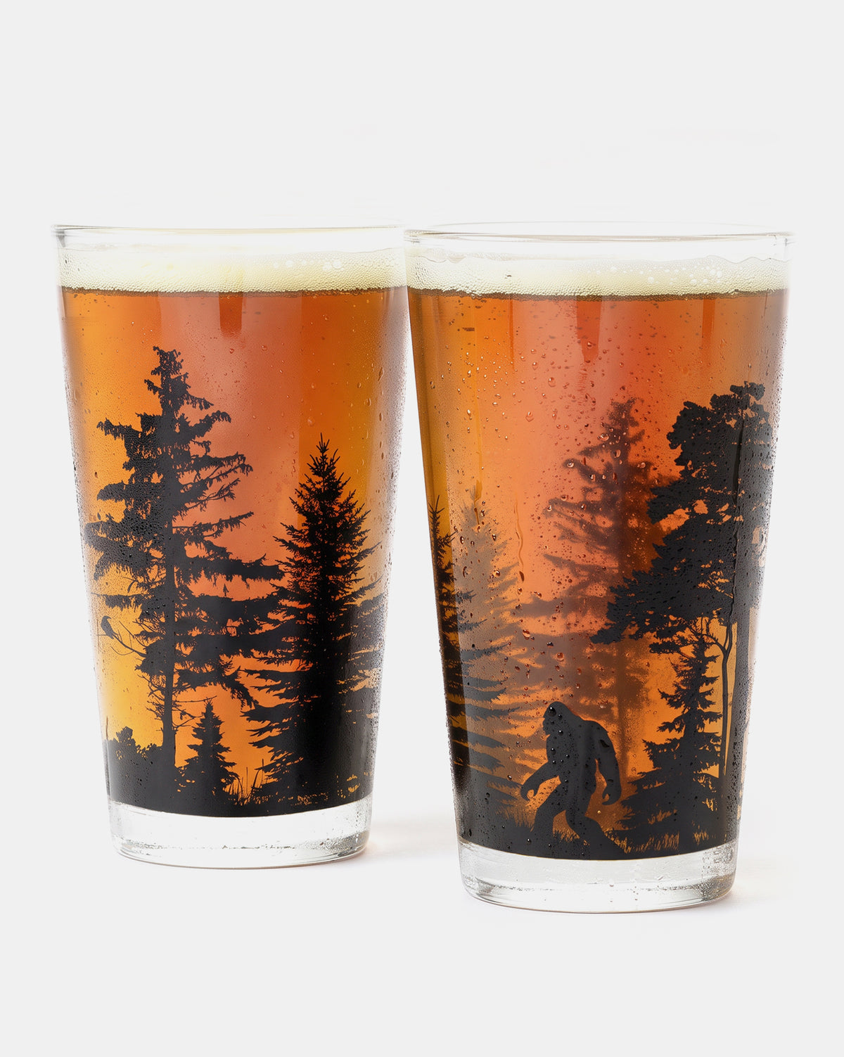 Bigfoot in the Forest Pint Glasses 1